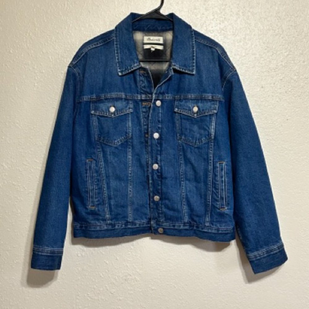 🍁SALE🍁 Madewell Denim Coat - The Boxy-Crop Jean Jacket: Quilted Lining Edition